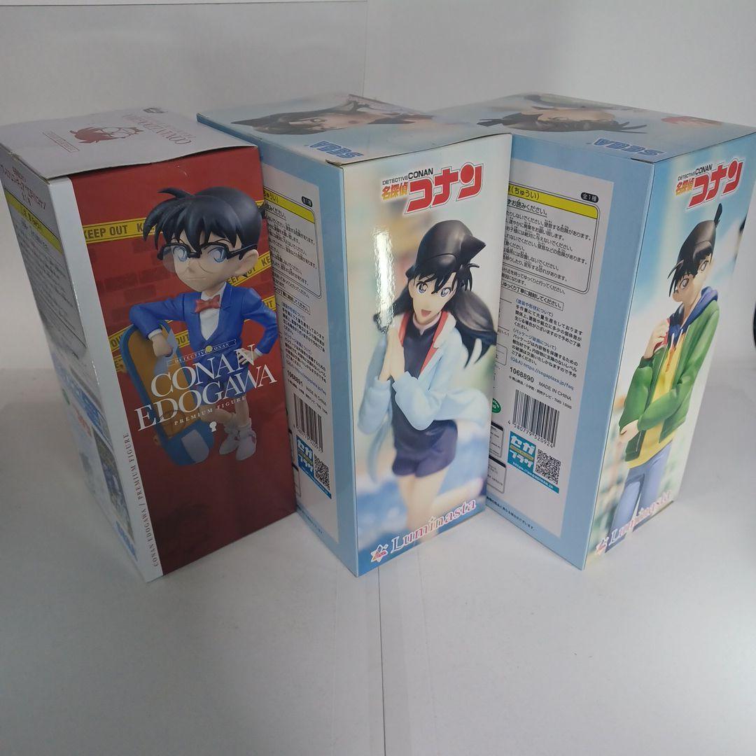 名探偵コナン　フィギュア　コナン　工藤新一　毛利蘭　プレミアム　サッカーボール