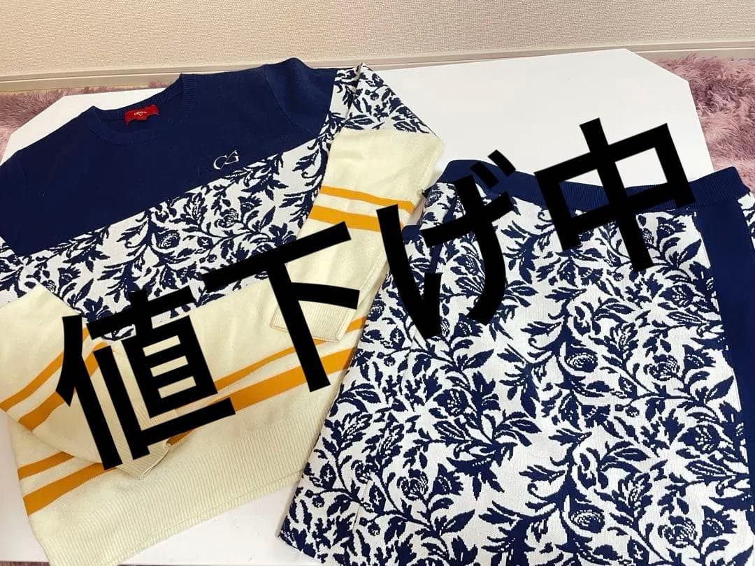 花柄セーター＆スカートセット　ゴルフウェア Callaway