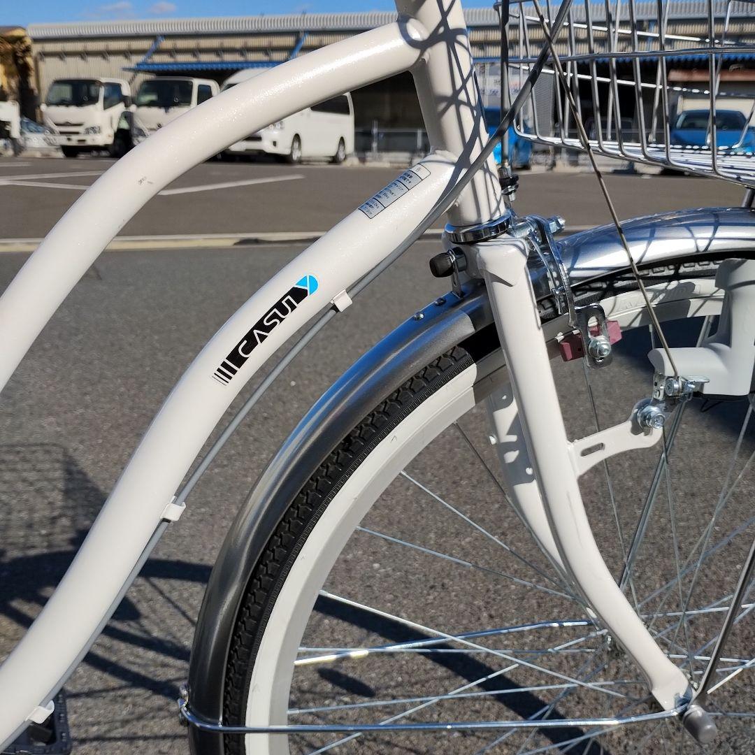 【美品】ママチャリ『引き渡し限定』あさひ パールホワイト 26インチ 変速なし