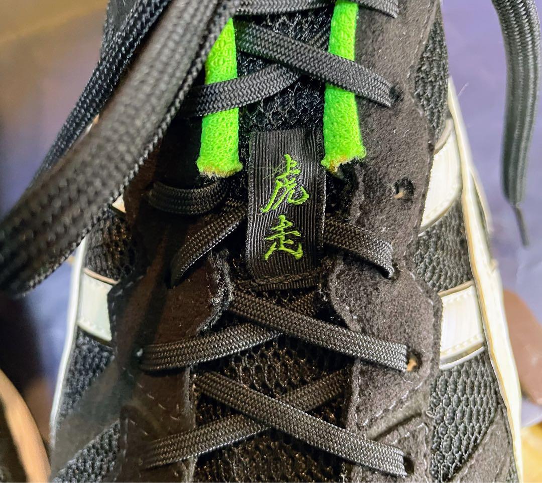 A美品アシックスターサージールランニングシューズ軽量ブラック×グリーン27