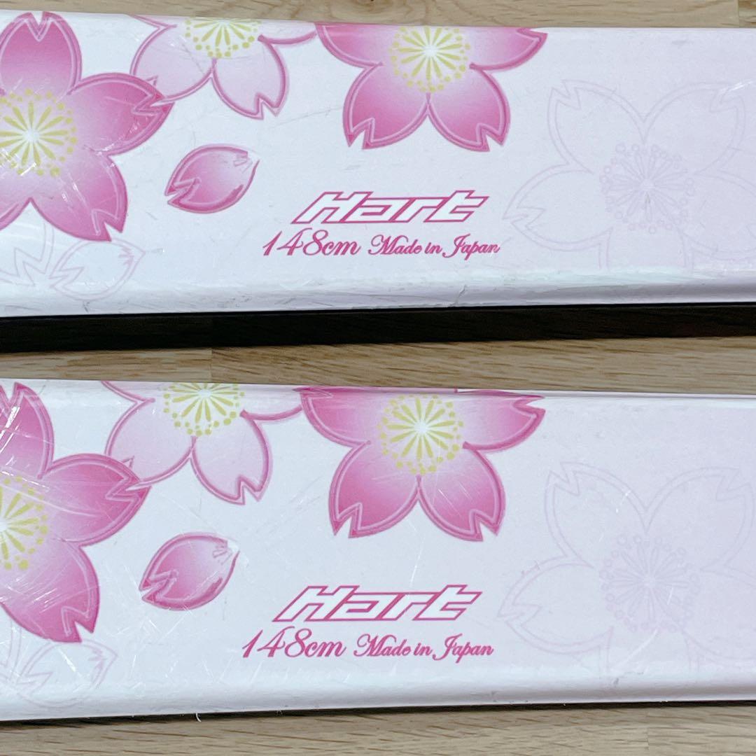 Hart ジュニアスキーセット スキー板／ビンディング／ポール／ピンク花柄