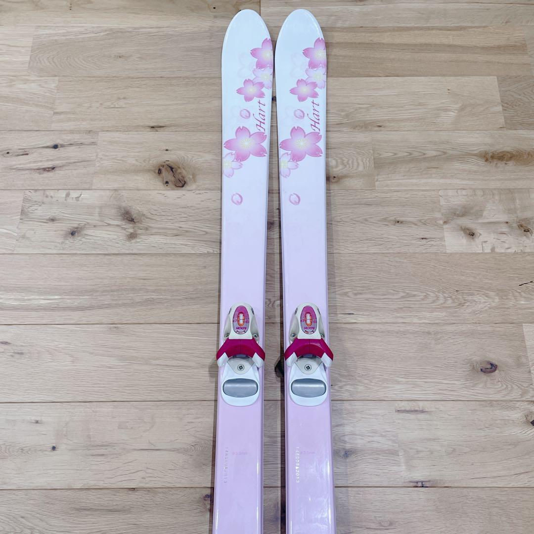 Hart ジュニアスキーセット スキー板／ビンディング／ポール／ピンク花柄
