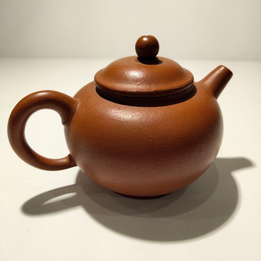 M156-5 逸公 朱泥 急須 茶注 煎茶 紫砂朱泥壷 朱泥急須　時代古作　D