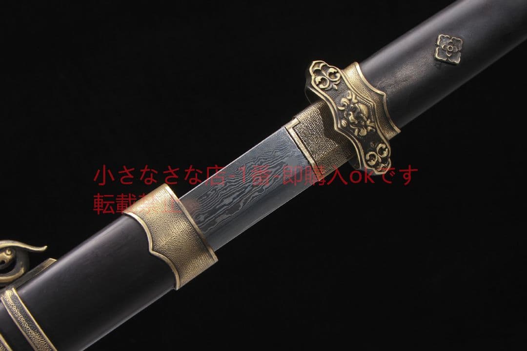 君弘唐横刀烏木金銅装百錬模様鋼 古兵器 武具 刀装具 日本刀 模造刀 居合刀