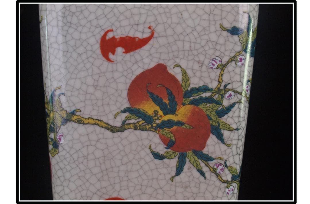 祖父蔵出品 清時代在銘手描き花瓶 美術品　激安骨董品 DE1022B14-1