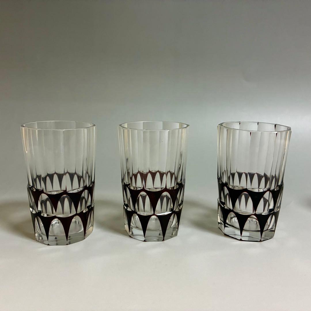 大正〜昭和初期　切子のコップ　アールデコ