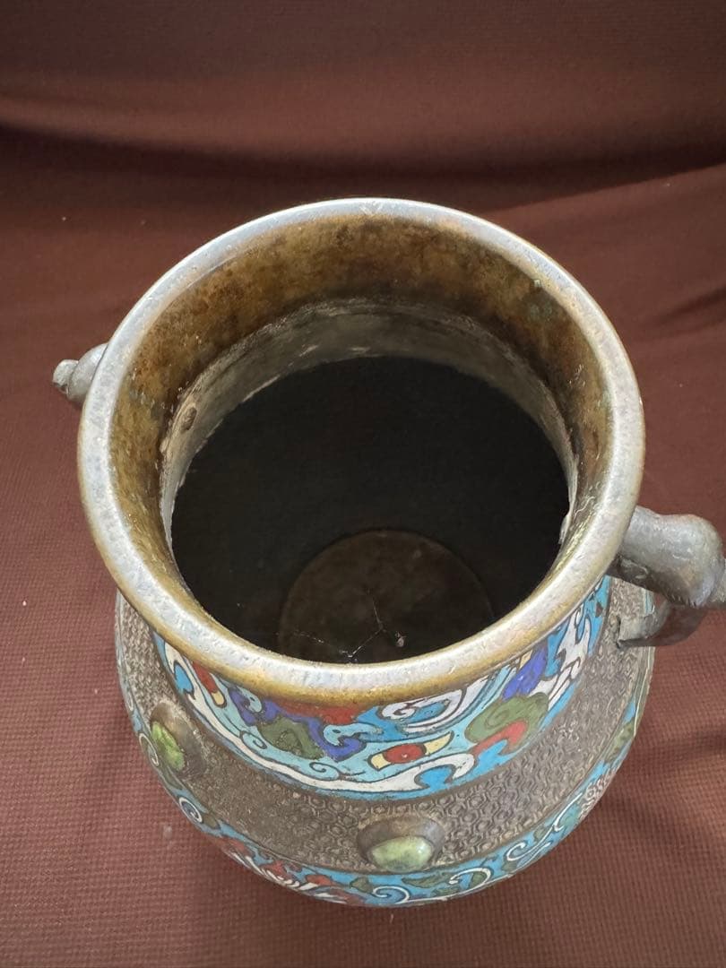 中国古美術　花瓶　古銅製　アンティーク　骨董品