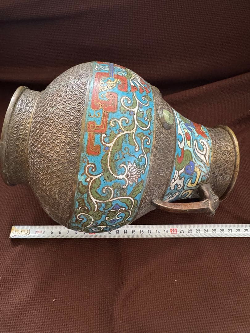 中国古美術　花瓶　古銅製　アンティーク　骨董品