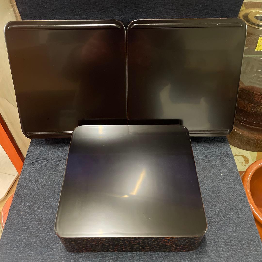 高級津軽塗り　重箱 3段重『大』(天然木)おまけ付き