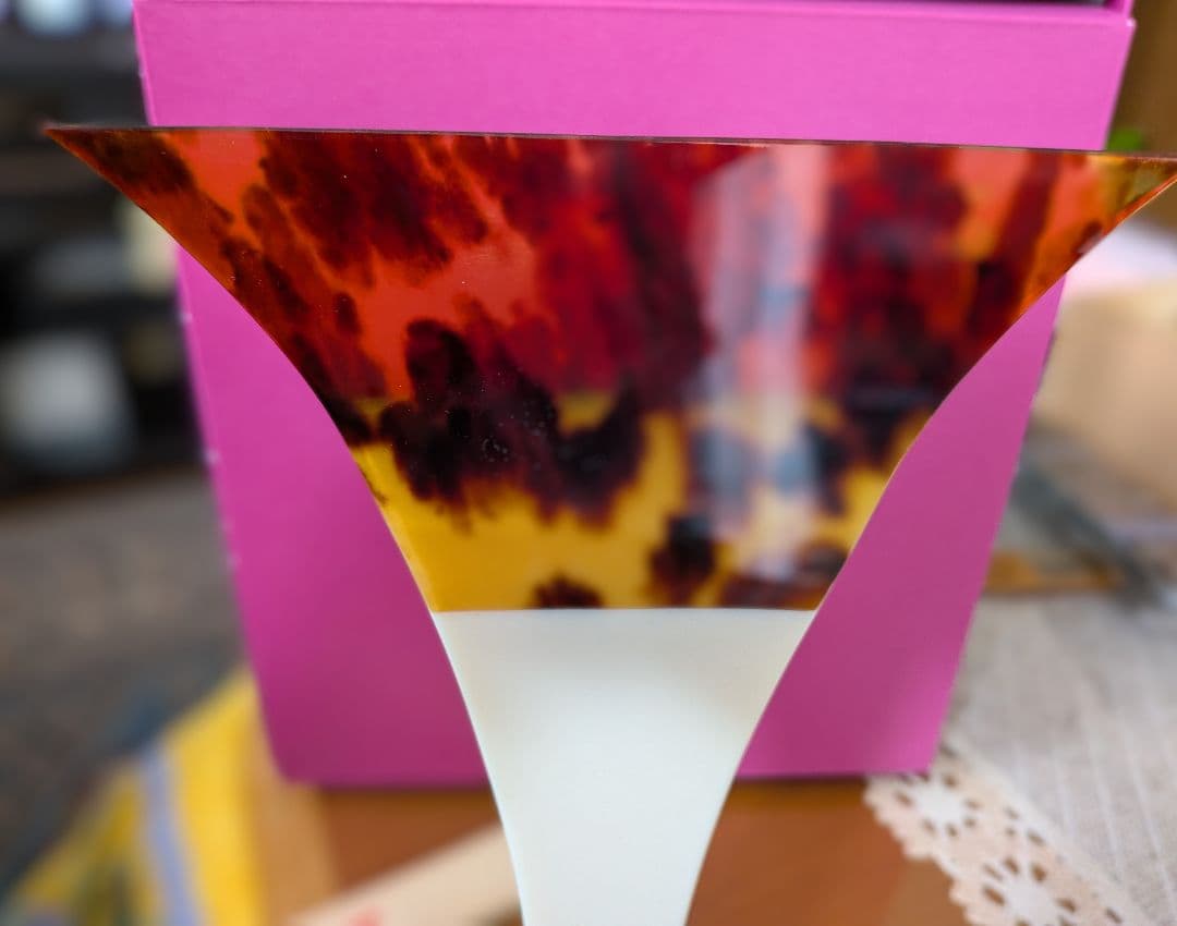 三味線バチ 白と茶色模様