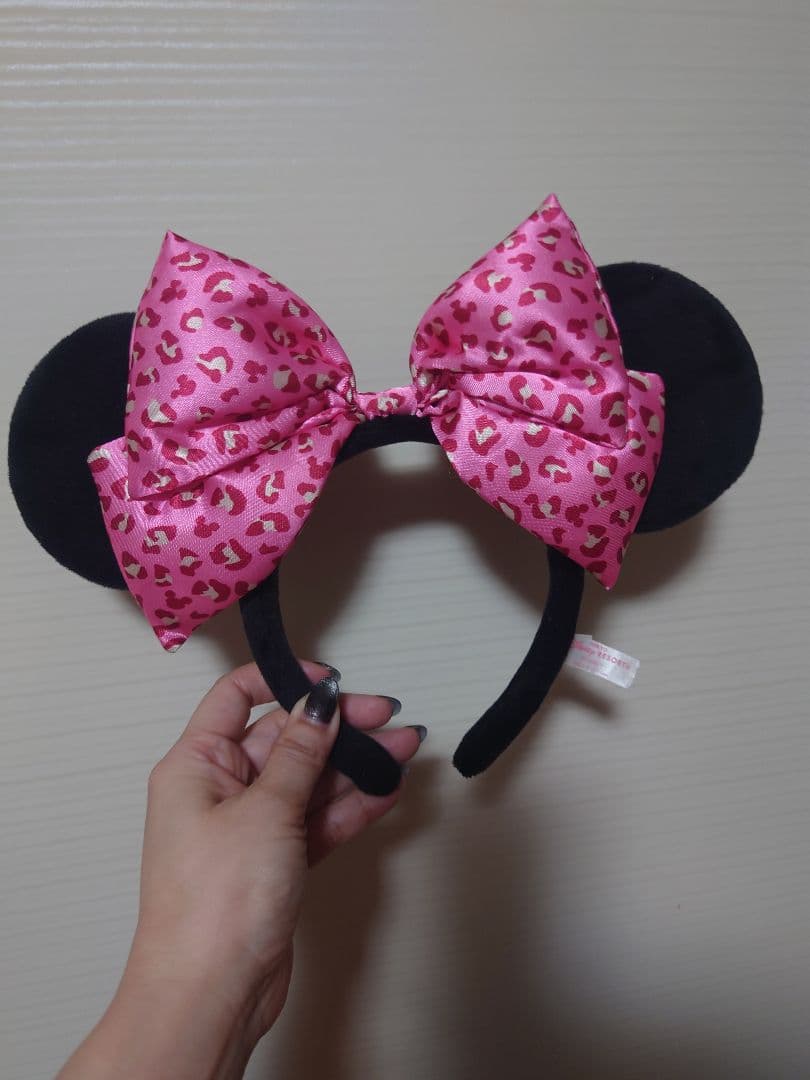 ミニー カチューシャ ヒョウ柄 ピンク 豹柄