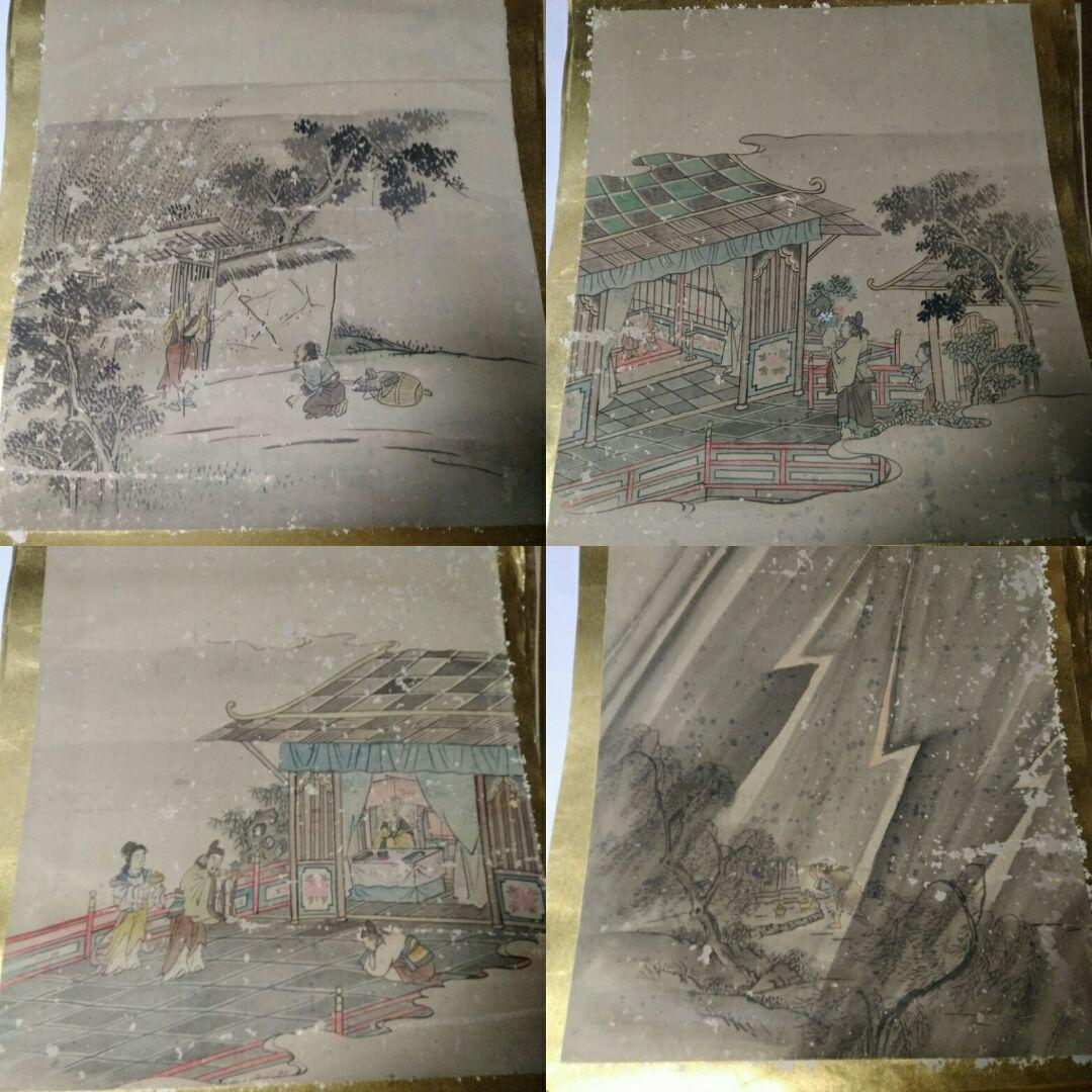 絵　古い絵　めくり　24枚セット 書画 骨董品