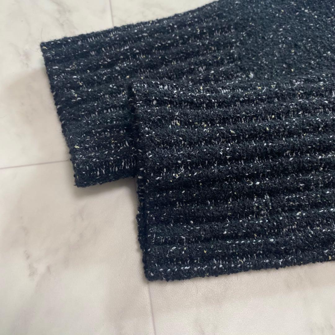 美品✨マークアンドロナ　スカル　刺繍ビッグロゴ　ハイネックニット　黒