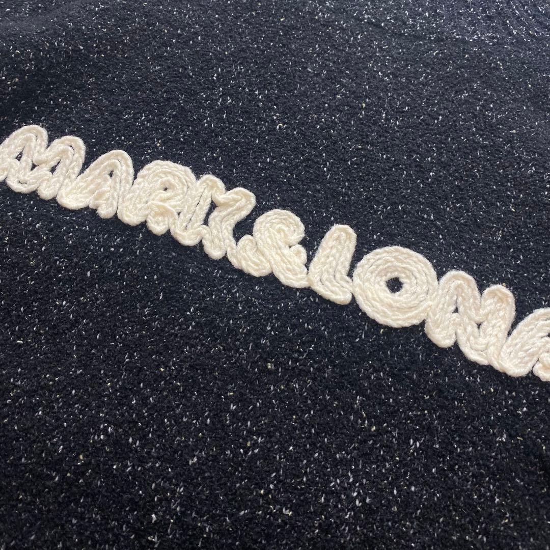 美品✨マークアンドロナ　スカル　刺繍ビッグロゴ　ハイネックニット　黒