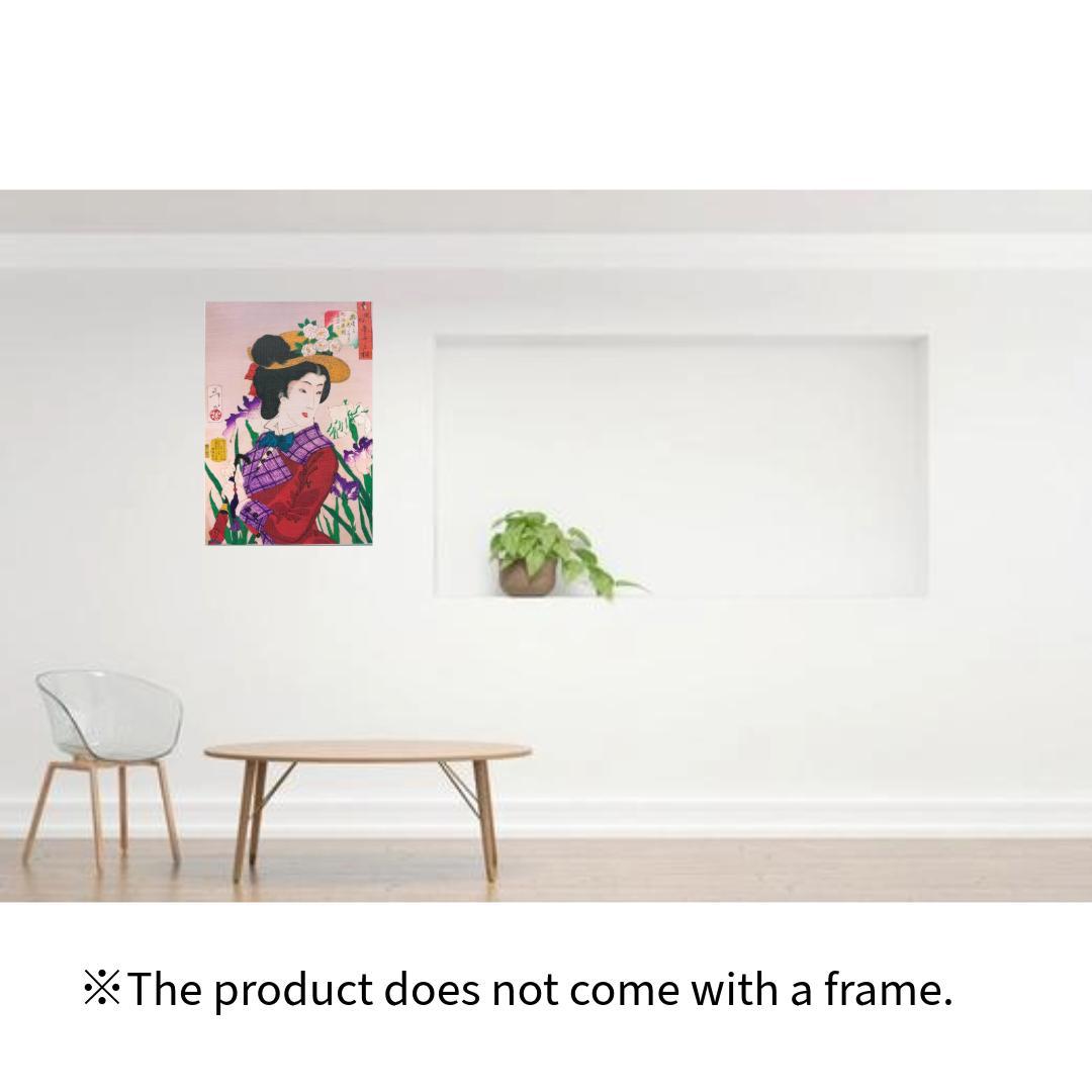 木製パネル アート 月岡芳年　風俗三十二相 遊歩がしたさう 明治年間妻君之風俗