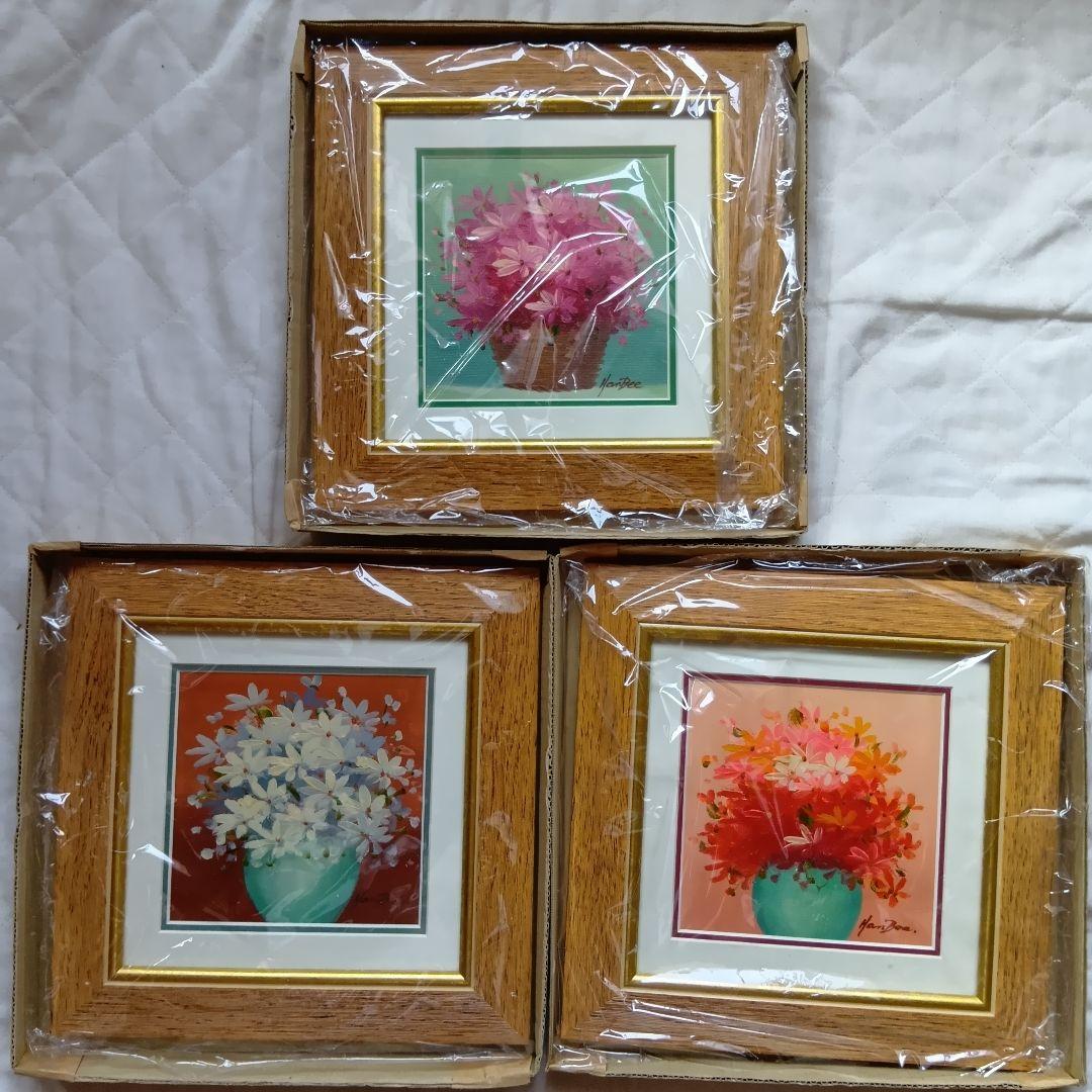 HanBee ハン・ビー 花の油絵 セット 3点