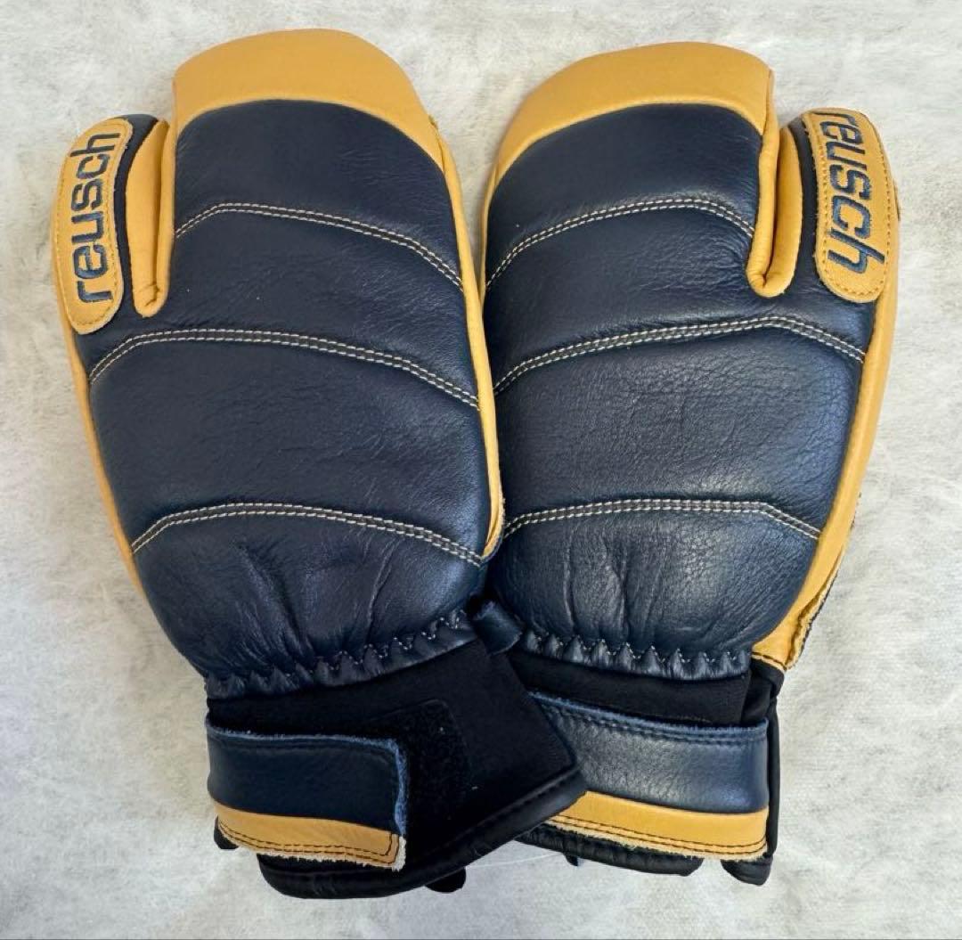 未使用・タグ付reuschミトンネイビー×マスタード サイズ8.0 ロイシュ