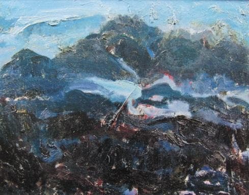 棟方志功、【八甲田山】、希少・大判豪華画集画、新品高級額・額装付