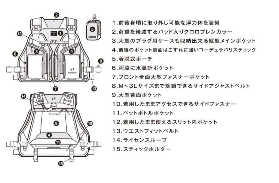 パズデザイン FTGストリームベストⅡ ZFV-029 グリーン F