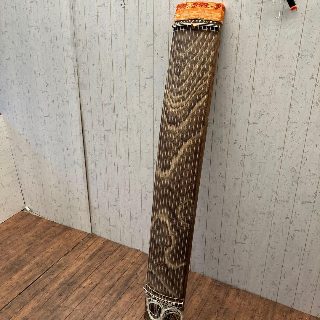 昭和レトロ すだれ掘り 13弦 伝統琴 琴 弦楽器 和楽器 ソフトケース付き