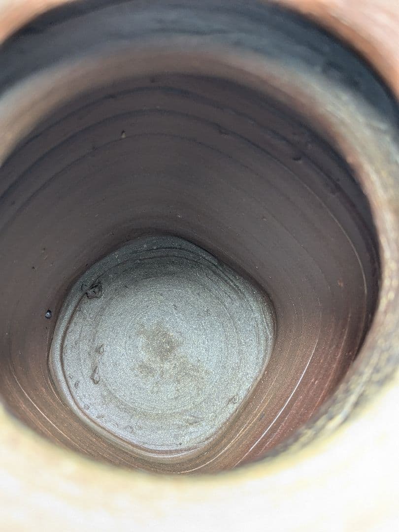 高原邦彦 備前焼 矢筈口耳付花入 合箱 花器 フラワーベース 花瓶 茶道具 置物