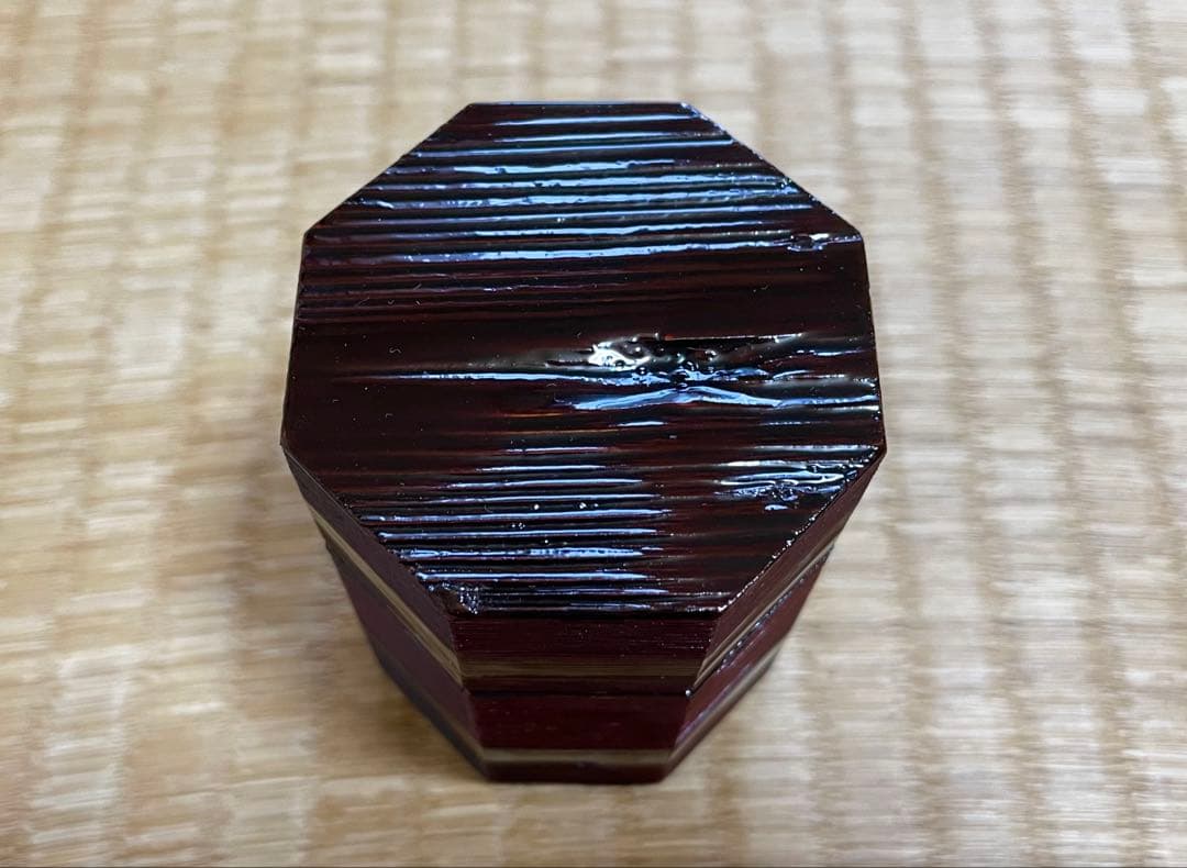 ホットスルー　茶道具 棗　国宝・待庵古材 溜塗八角茶器