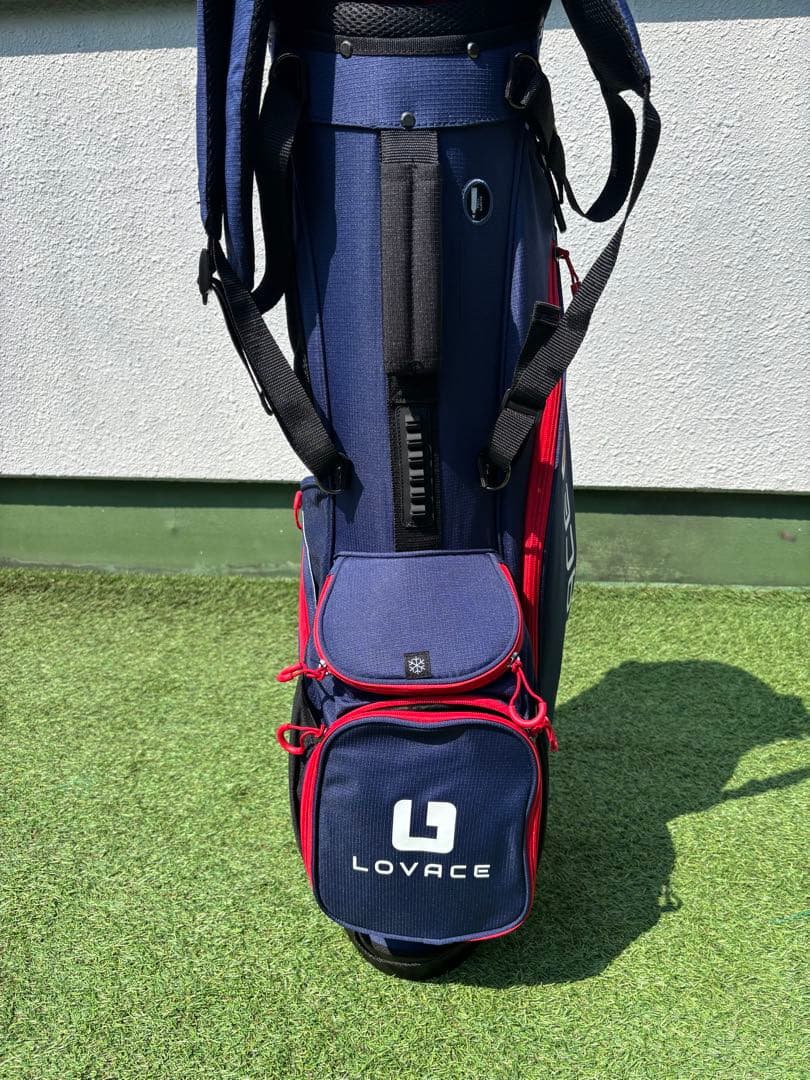 LOVACE スタンドキャディバッグ　ゴルフバッグ　新品　ネイビー　軽量　防水