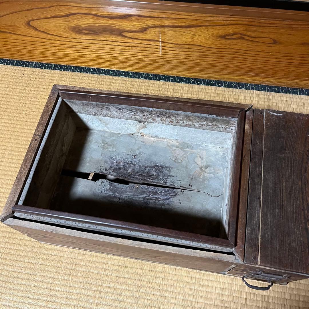 大正ロマン　希少品　肘掛け火鉢　引き出し付き