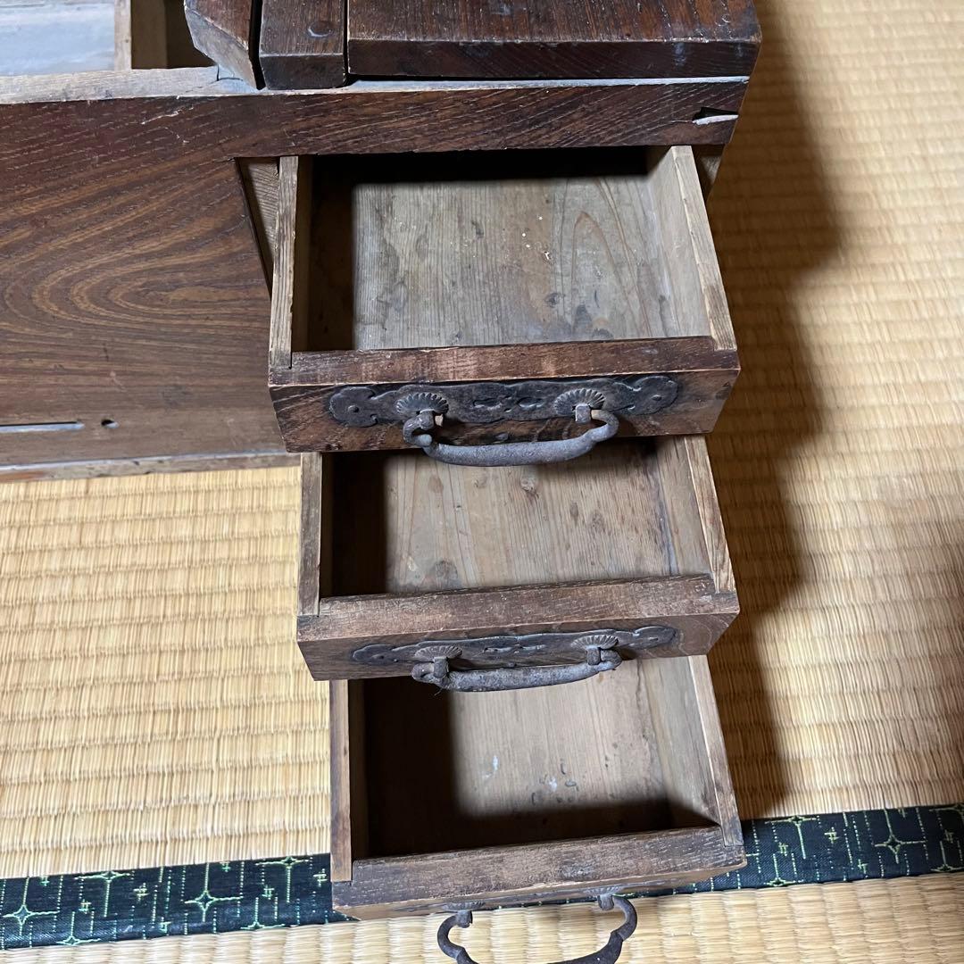 大正ロマン　希少品　肘掛け火鉢　引き出し付き