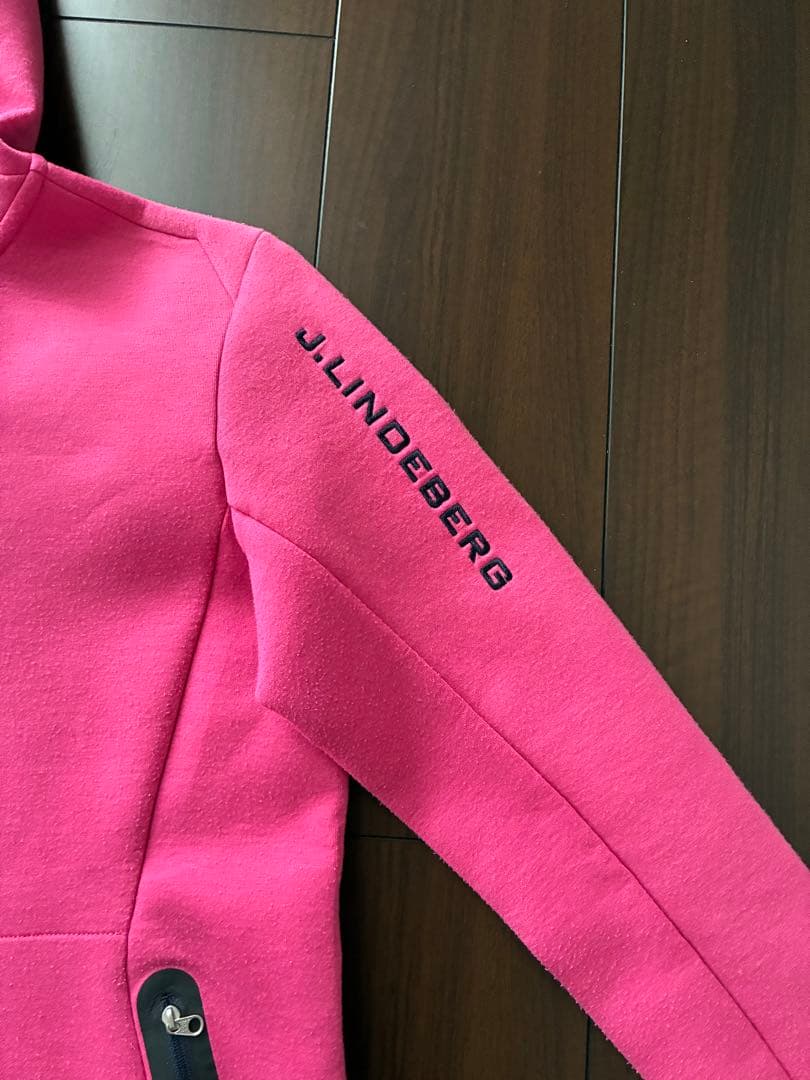 J.LINDEBERG フード付きピンクパーカー
