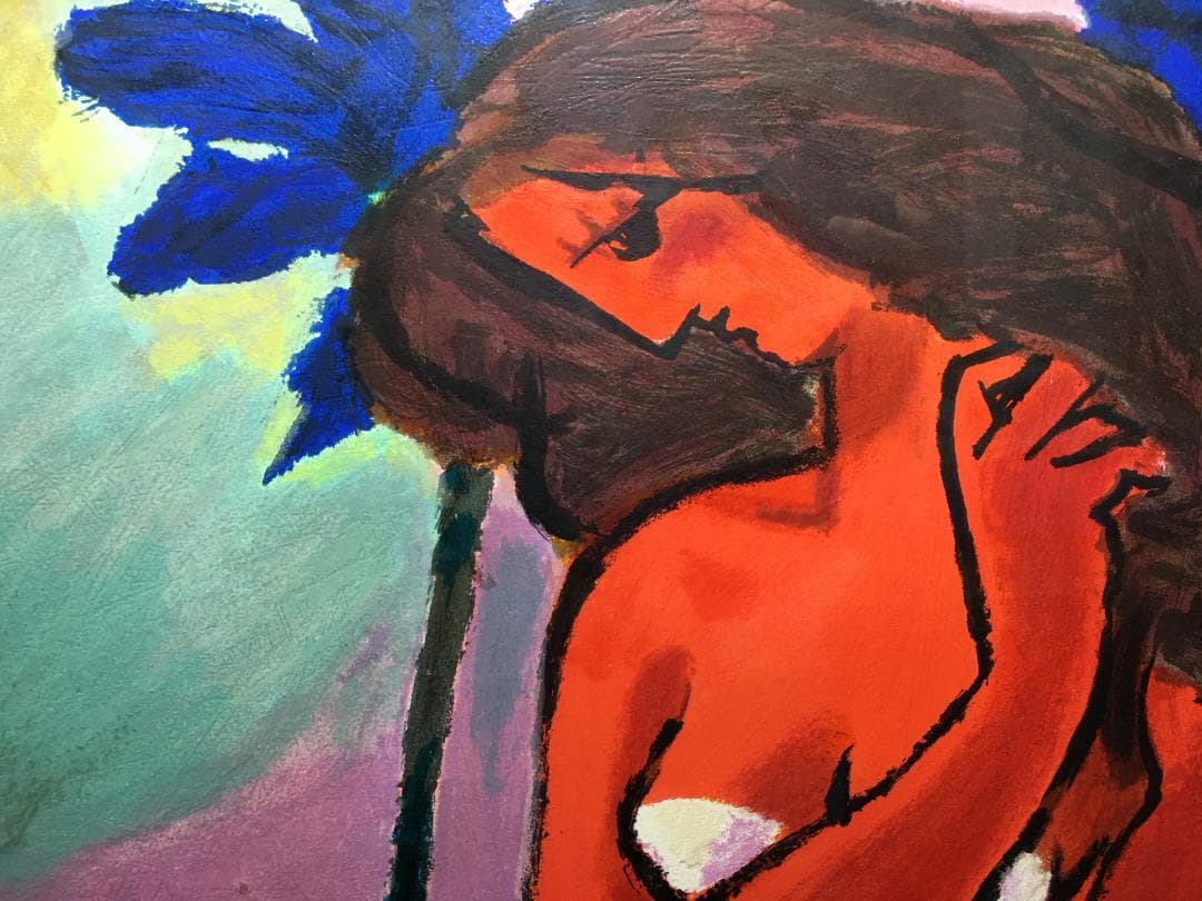 送料込【真作】Michael Leuマイケル・ルー　シルクスクリーン　直筆サイン