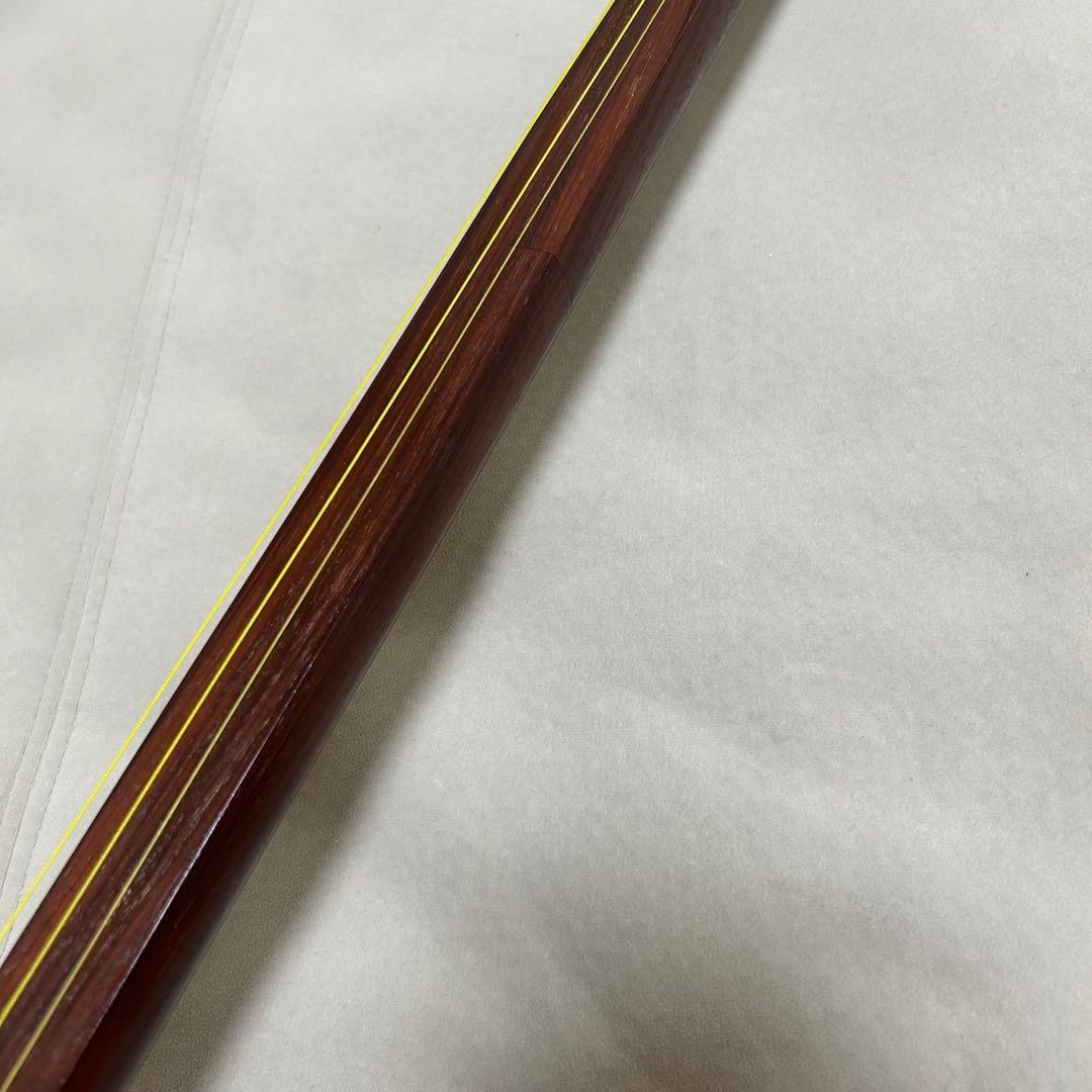 長唄三味線　細棹　本皮　皮破れなし　木製スタンド 長袋、胴袋付き