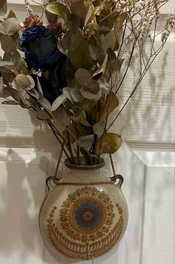 ★ヴィンテージ ポルタ・チェリ 壁掛け花瓶：1970年代スペイン ボヘミアン陶器