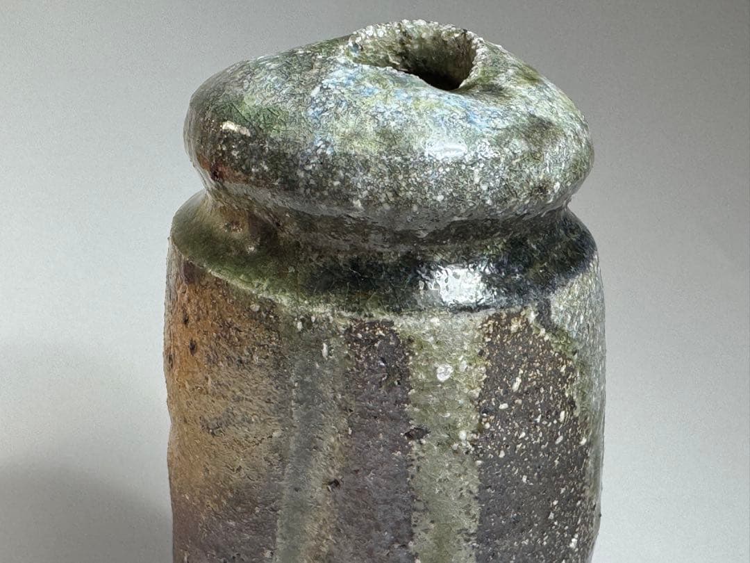 【越前唐津焼】三好健太郎作　花入18センチ　割竹式登り窯