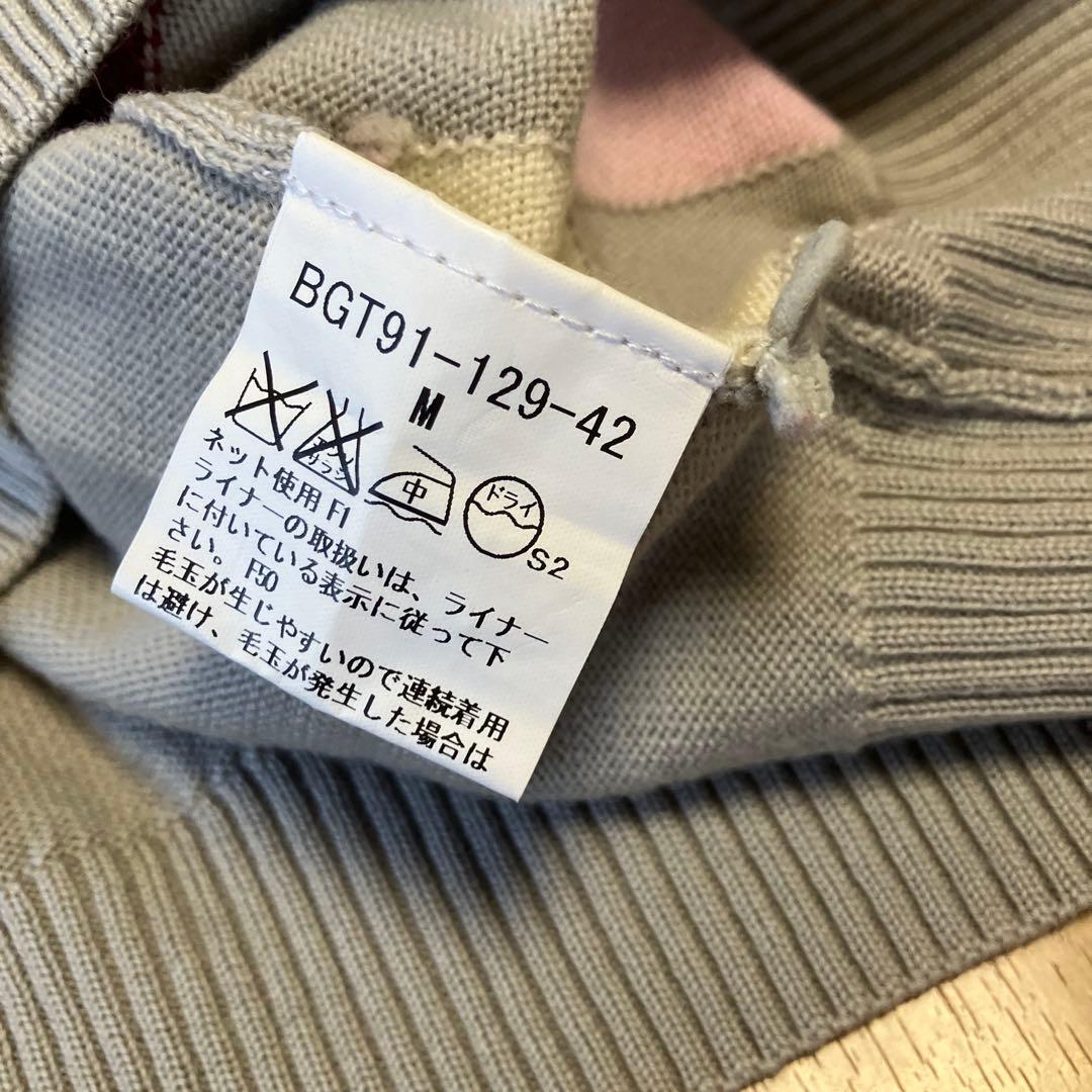 美品Burberry Golf ダイヤモンドパターン ウール100%セーター M