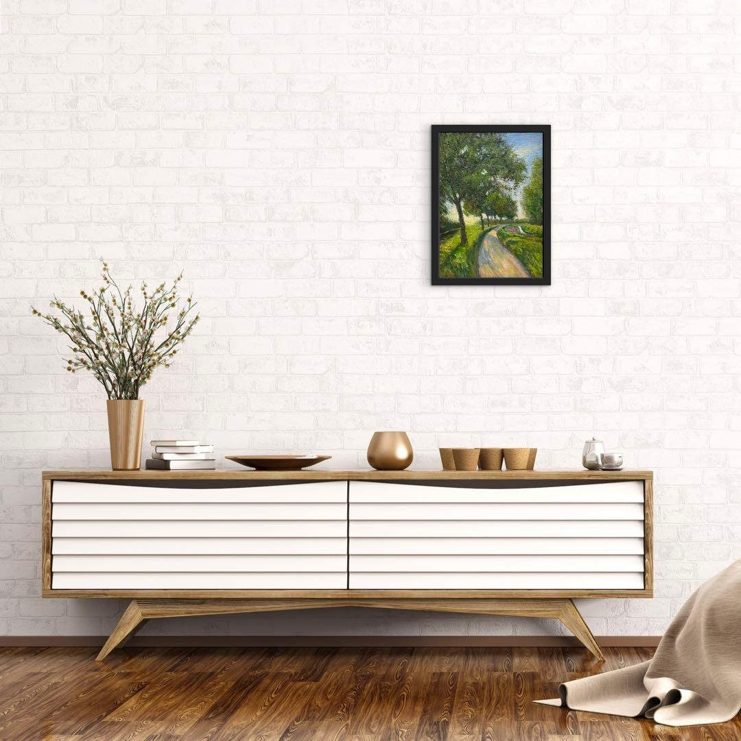 光の小道F4 キャンバス 風景画 油彩画 絵画