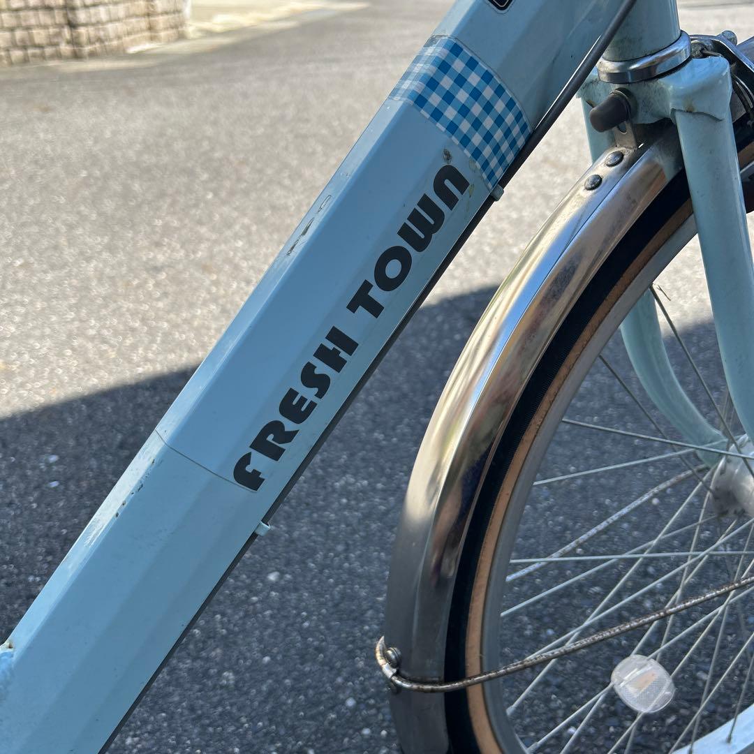 シティサイクル ライトブルー 前カゴ付き　マルイシ　24インチ