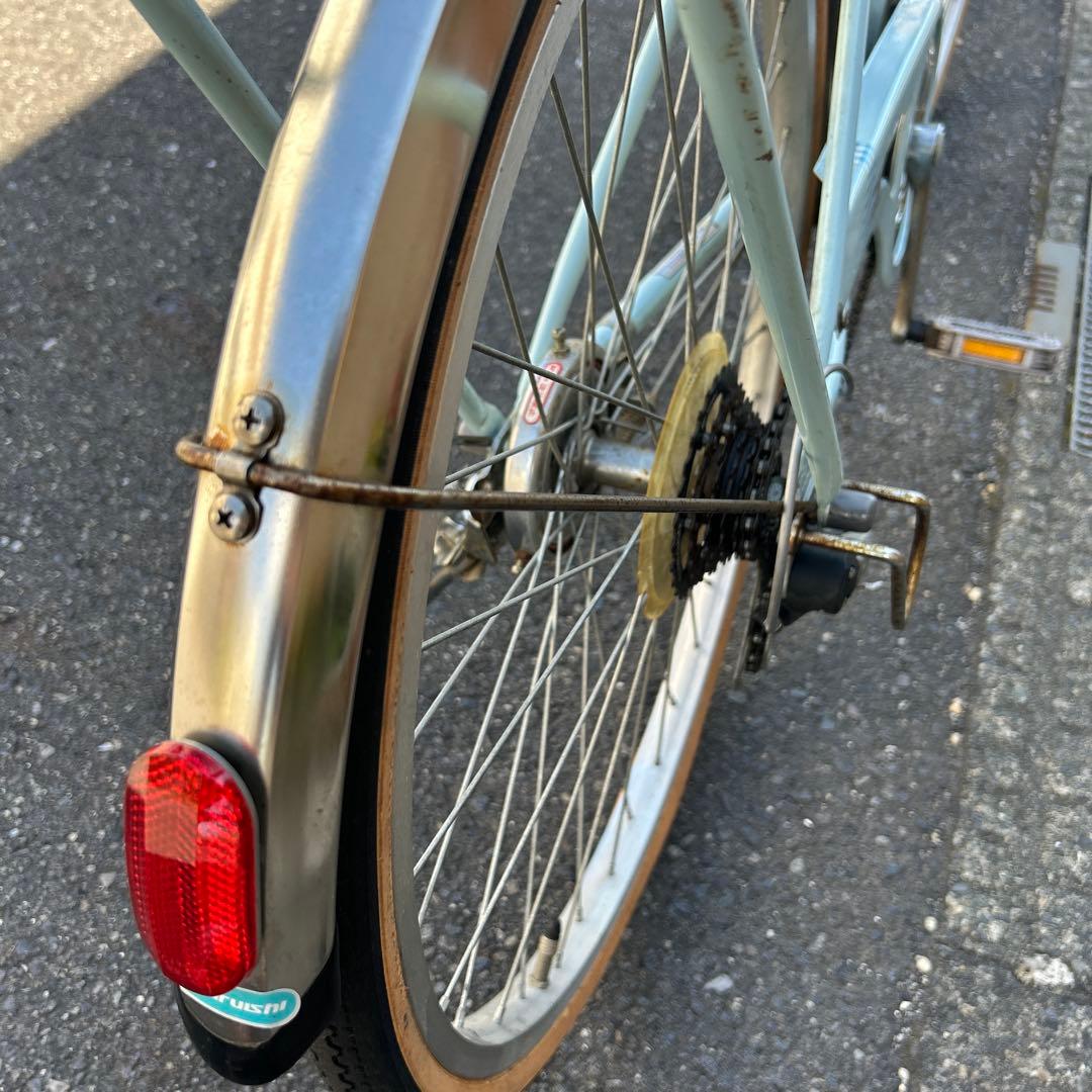 シティサイクル ライトブルー 前カゴ付き　マルイシ　24インチ
