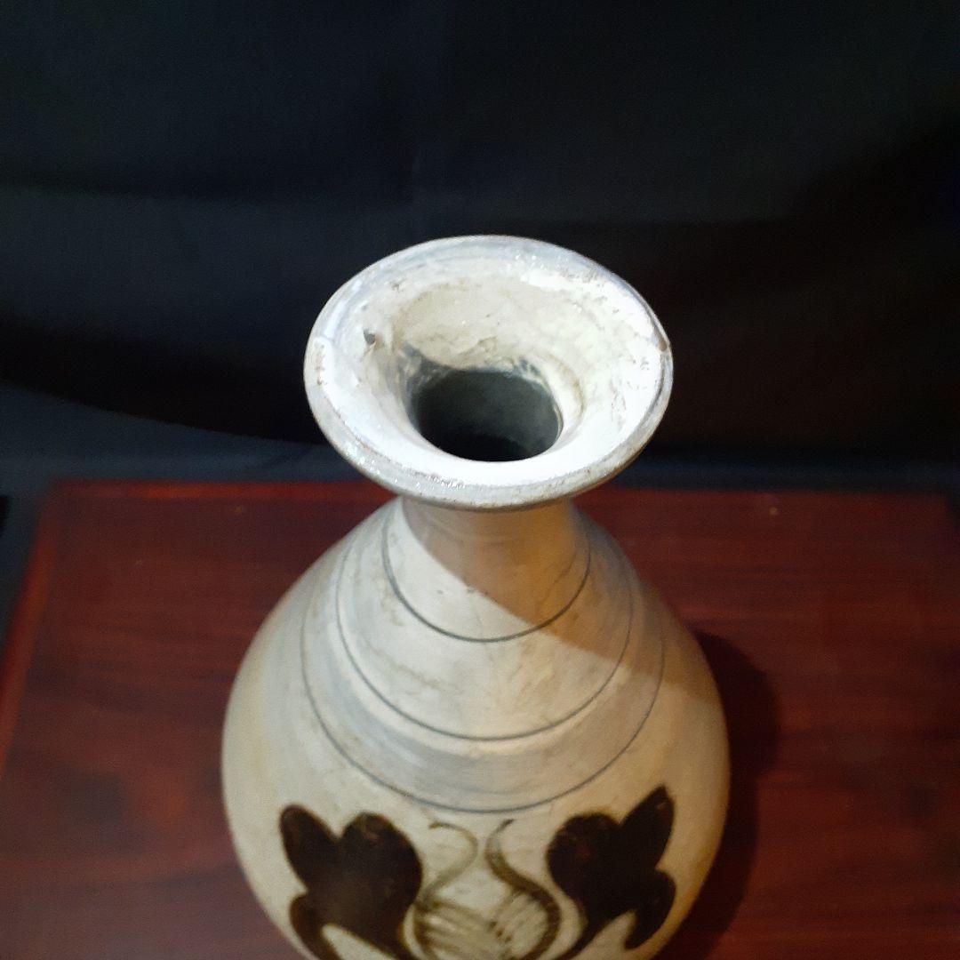 鶏龍山刷毛目鉄絵徳利