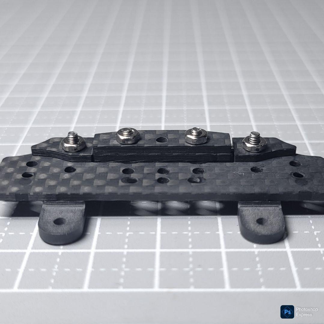 【CNC加工】 ヒンジ式フロントAT カーボンパーツセット (スラスト抜け防止)