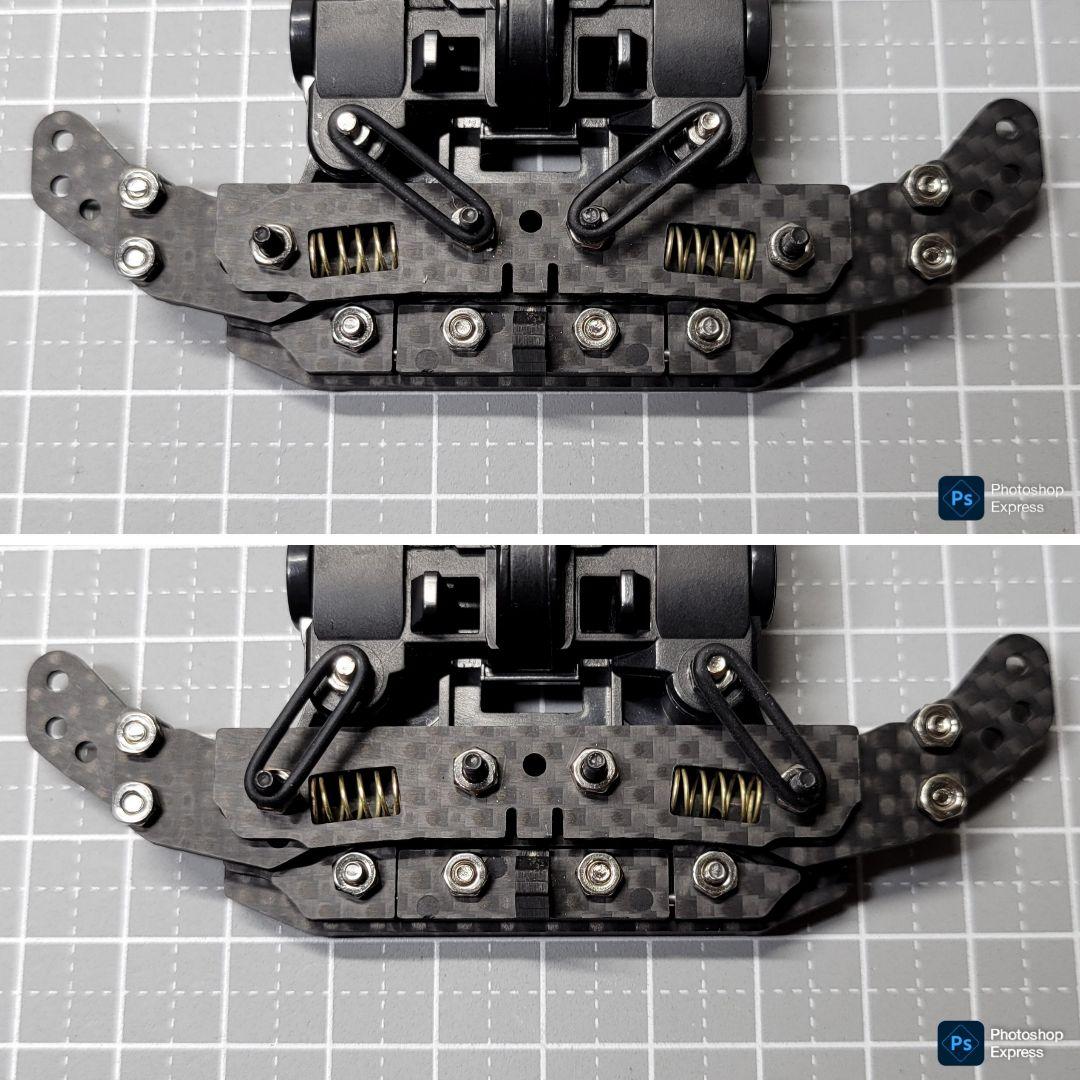 【CNC加工】 ヒンジ式フロントAT カーボンパーツセット (スラスト抜け防止)