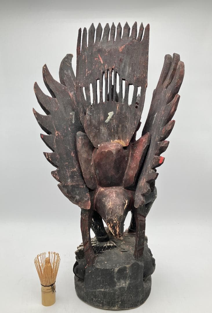 【時代物】　ガルーダ象　木彫り インドネシア 全長：約６１ｃｍ　オブジェ