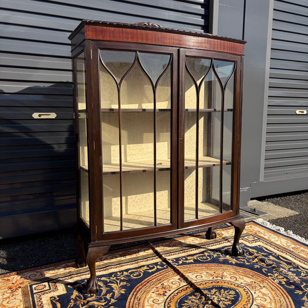 英国 アンティーク キャビネット マホガニー 猫脚 イギリス ヴィンテージ