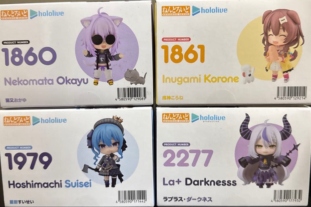 【未開封】ねんどろいど星街すいせい.猫又おかゆ.戌神ころね.ラプラス・ダークネス