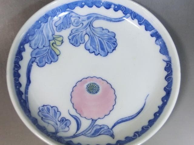 皿■印判果実紋中皿 19枚 明治拾弐年五月 元録模様大形皿 明治期 時代 骨董■