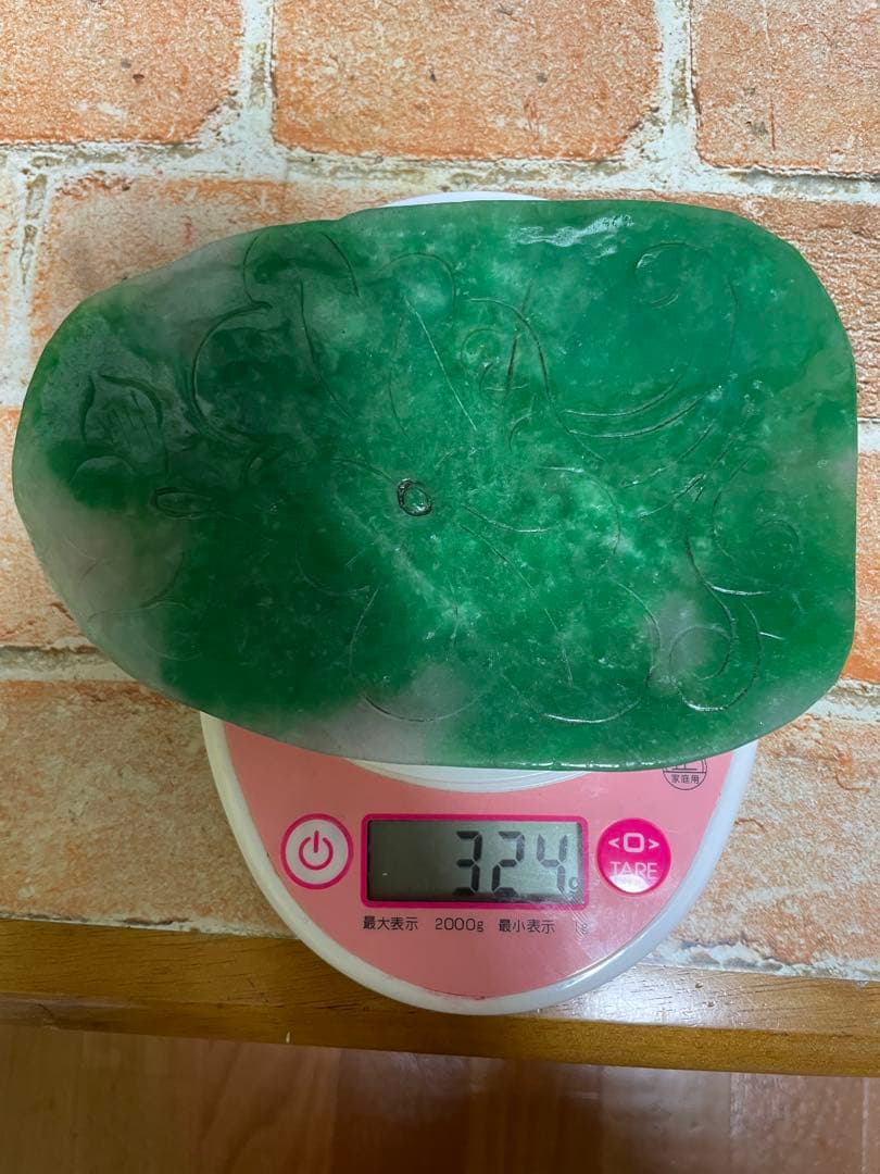 中国天然特大翡翠摆件 本物保証 清代 民国 古董品 美術品