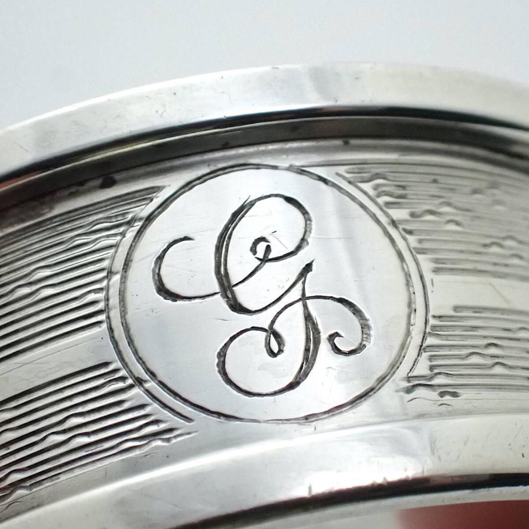 1902年 英国製 アンティーク 純銀製 スターリングシルバー ナプキンリング