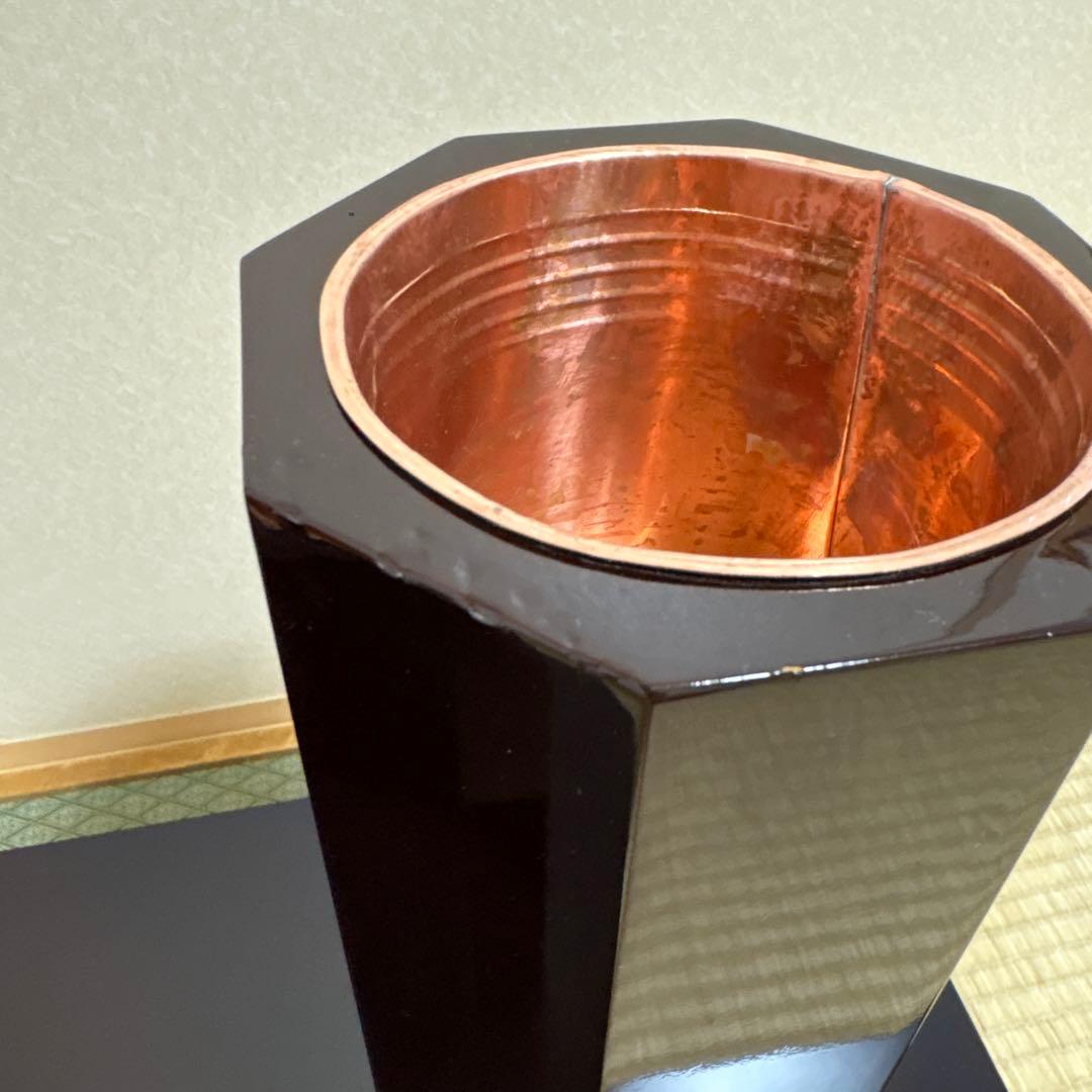 51 長二巻筒　八角長二管筒　2本セット　花入れ　生け花　未生流　御室流　花器