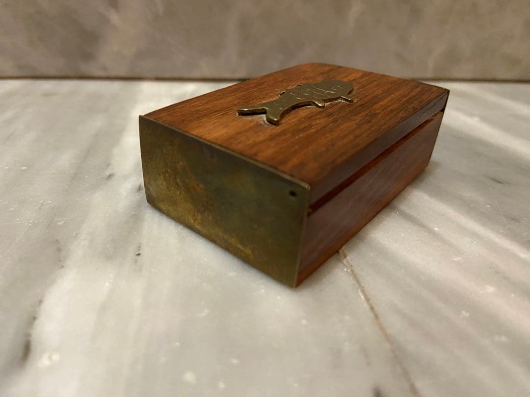 1950年代 ペルー 真鍮×ローズウッド 魚モチーフ 木箱