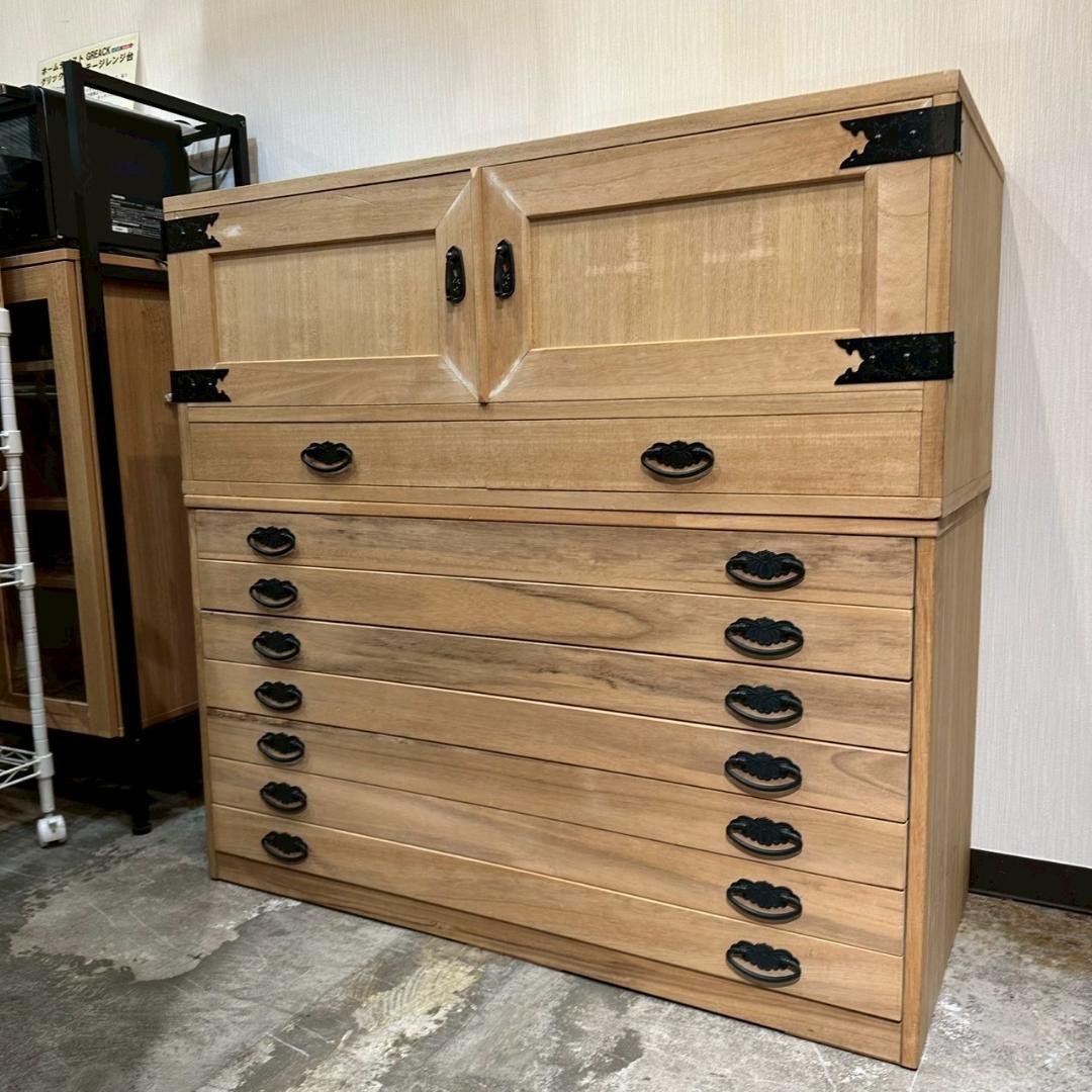 iΦ【 2個セット 】桐箪笥 タンス 和箪笥 着物収納 浅型 セパレート